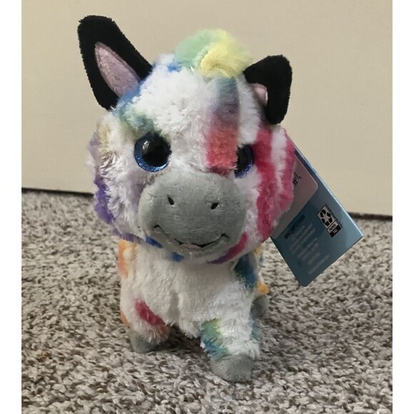 Kid Connection Mini Walking Rainbow Zebra Toy Baby Toddler Moving Plush - Picture 1 of 7